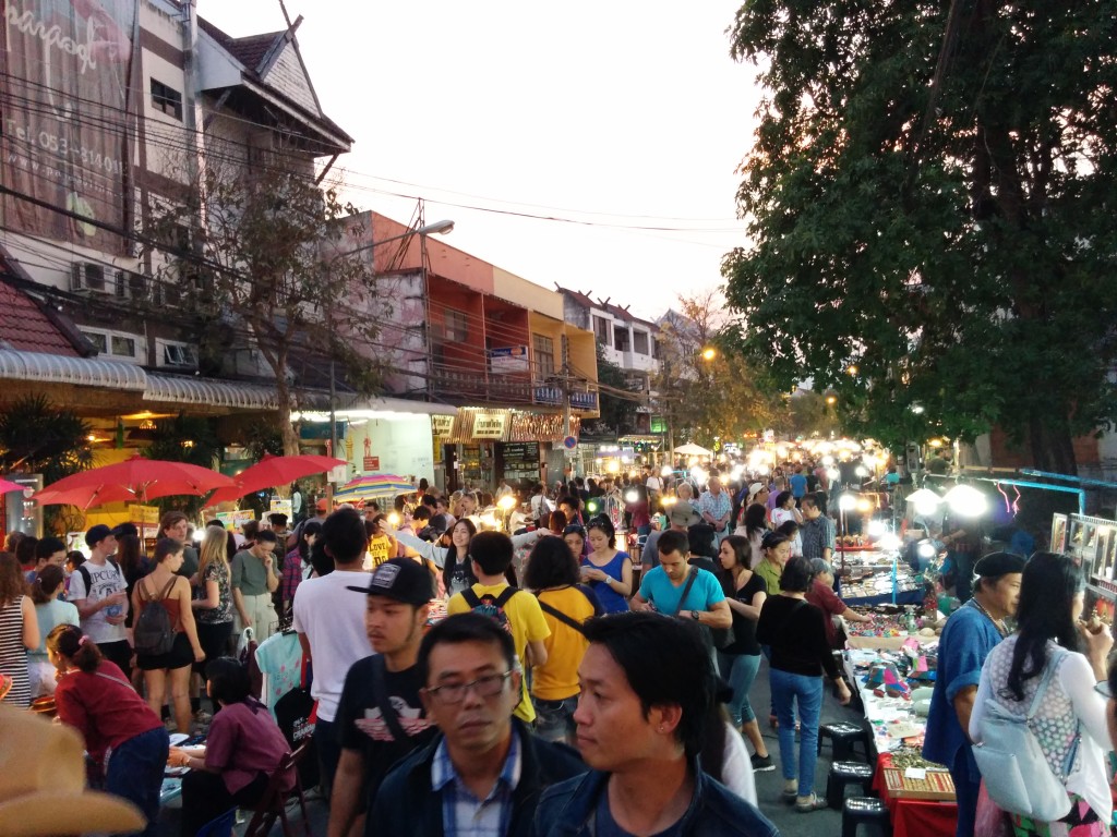 Walking street crowd phone