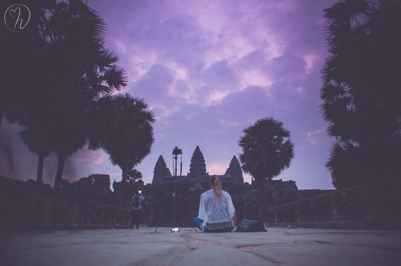 missie watching sunrise over angkor wat