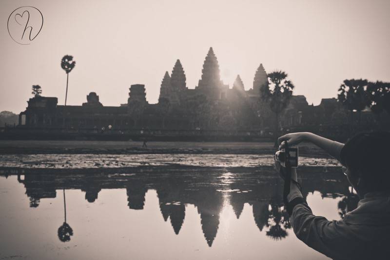 Angkor Wat Black and White Landscape